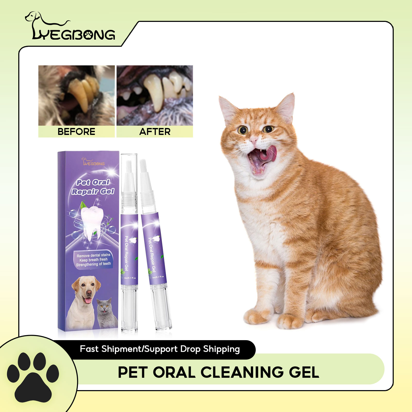 Teeth Whitening Procedure - Pet Oral Repair Gel Puppy Tartar