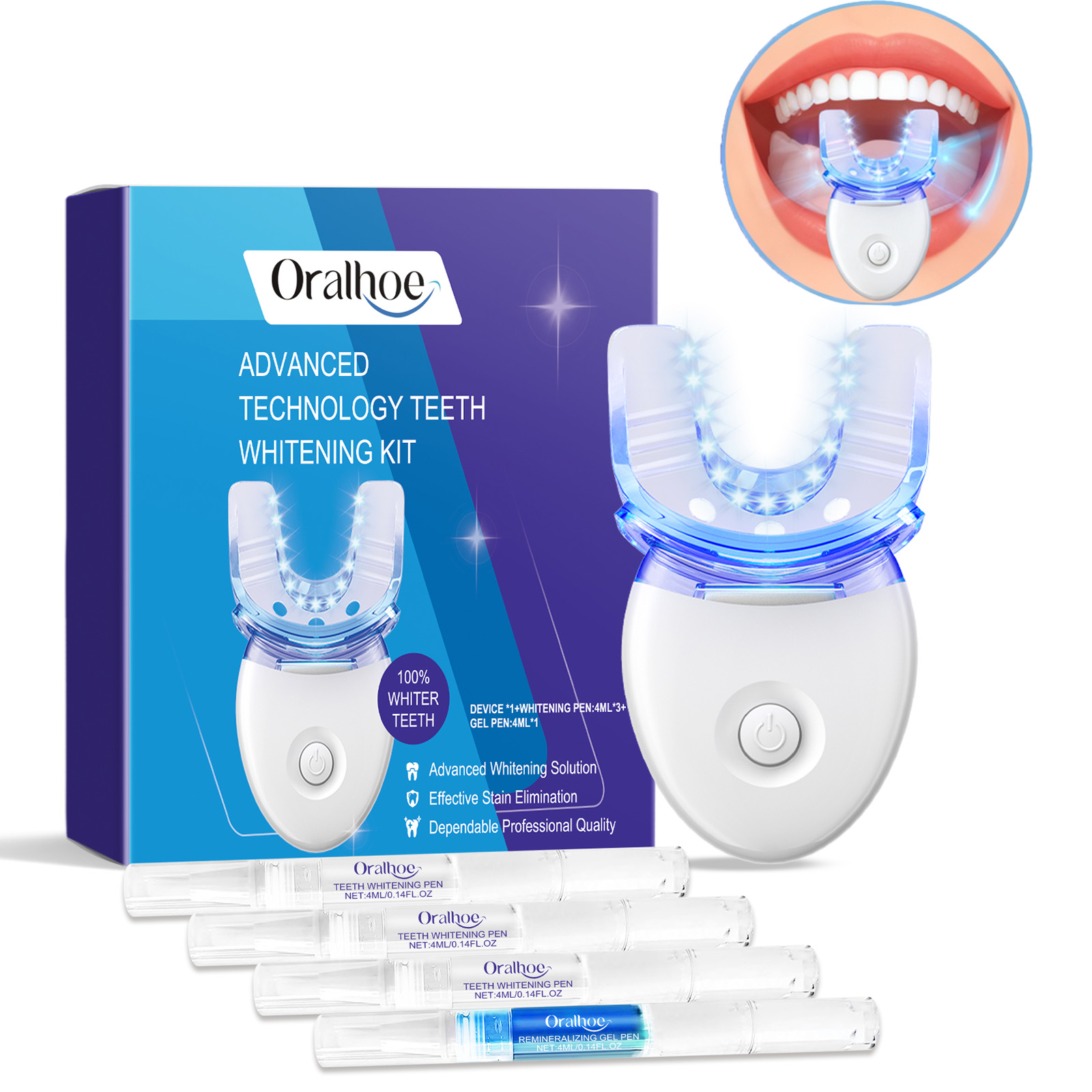 Teeth Whitening At Home - Professional Teeth Whitening LED Light Kit